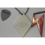 DAVID BOWIE PENDANTS / DOGTAG / PLECTRUM