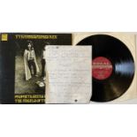 HANDWRITTEN MARC BOLAN LETTER PLUS TYRANNOSAURUS REX PROPHETS, SEERS & SAGES LP. Beautifully