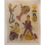 DAVID BOWIE ZIGGY STARDUST AND THE SPIDERS FROM MARS SKIN TRANSFERS. An original and clean set