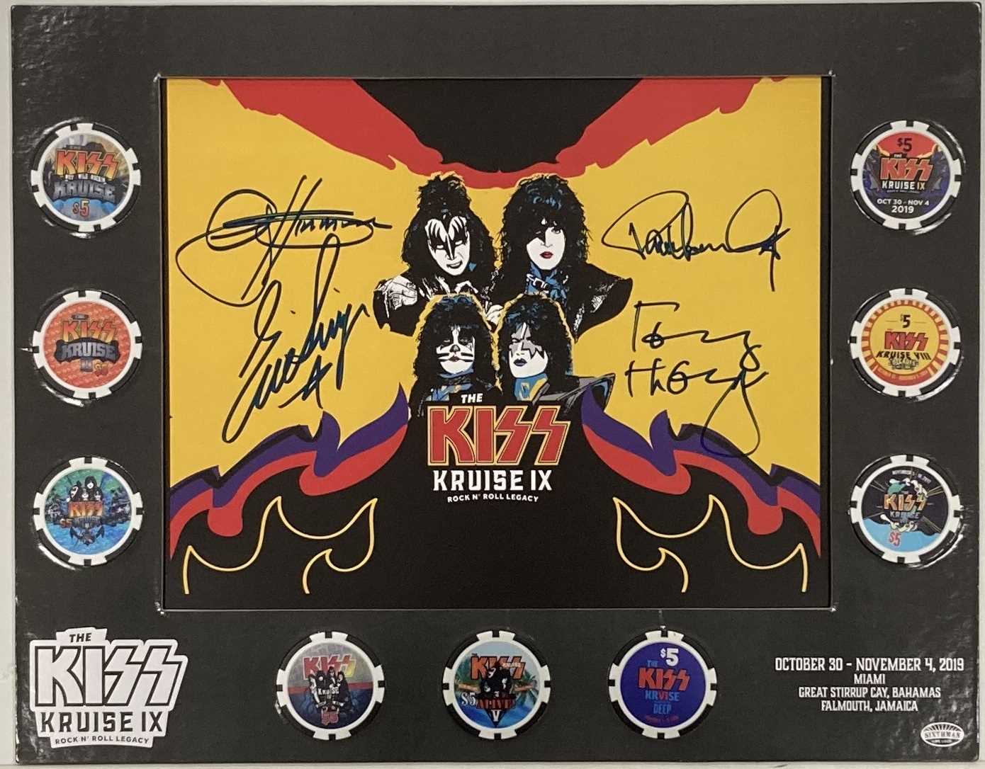 KISS KRUISE IX SIGNED POKER CHIP SET AND TOWEL