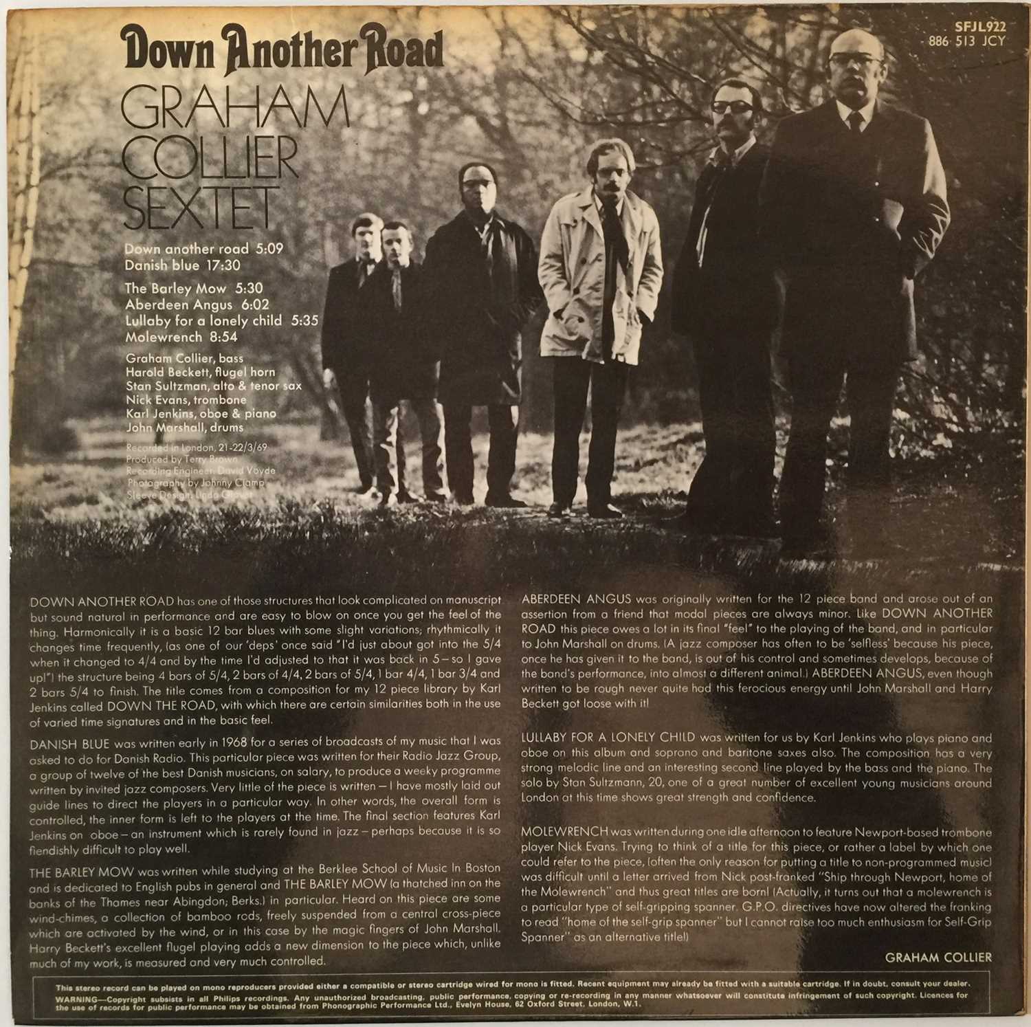 Graham Collier Sextet - Down Another Road LP (Original UK Release - Fontana SFJL 922) - Image 2 of 4