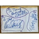 MARC BOLAN, ELTON JOHN, ROD STEWART & NODDY HOLDER SIGNED CARD. Signatures obtained on Top Of The