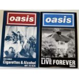OASIS PROMOTIONAL POSTERS - LIVE FOREVER / CIGARETTES AND ALCOHOL