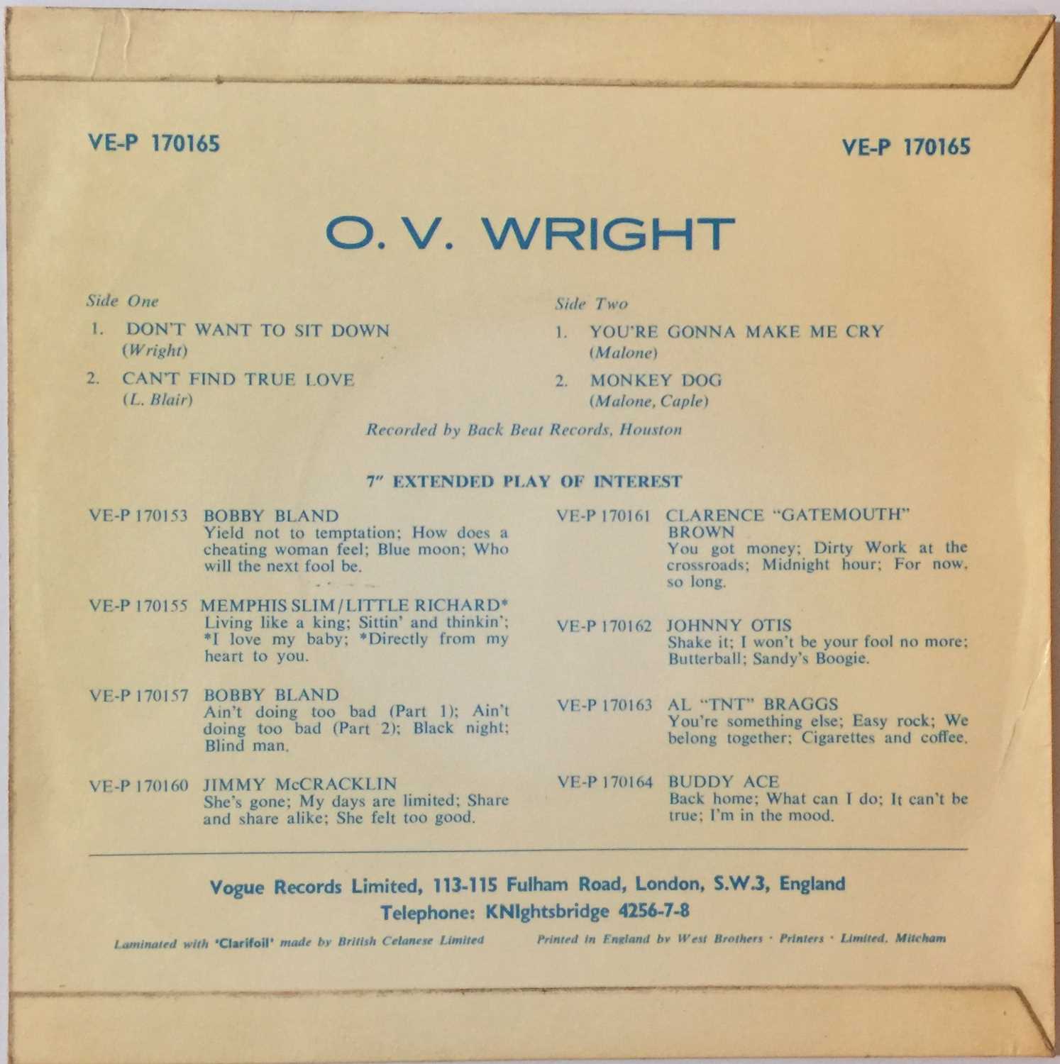 OV Wright - Can't Find True Love (UK 7" - VE-P 170165) - Image 2 of 4