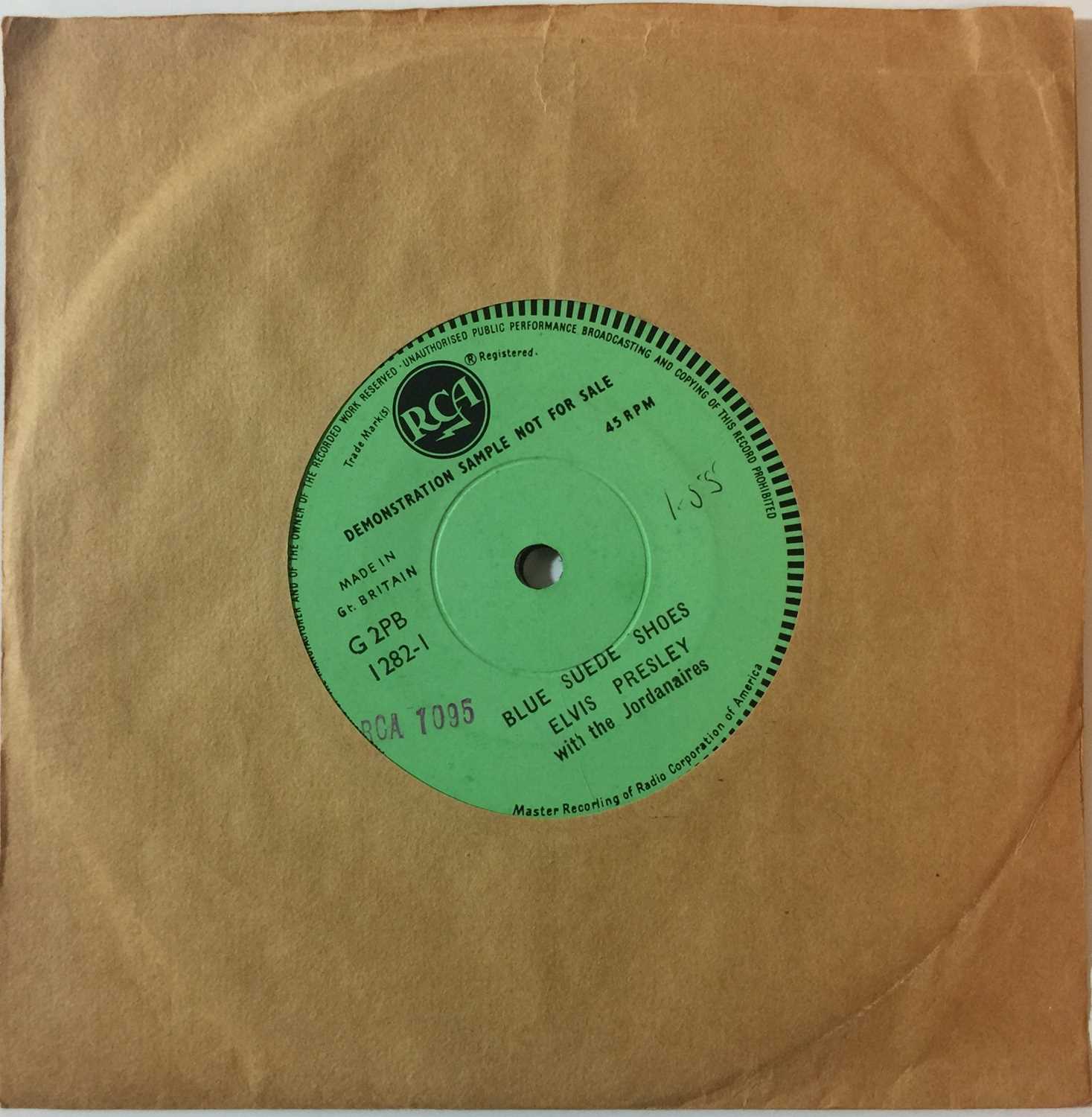 Elvis Presley - Hound Dog/ Blue Suede Shoes (UK RCA Single Sided 7" Demos) - Image 2 of 4