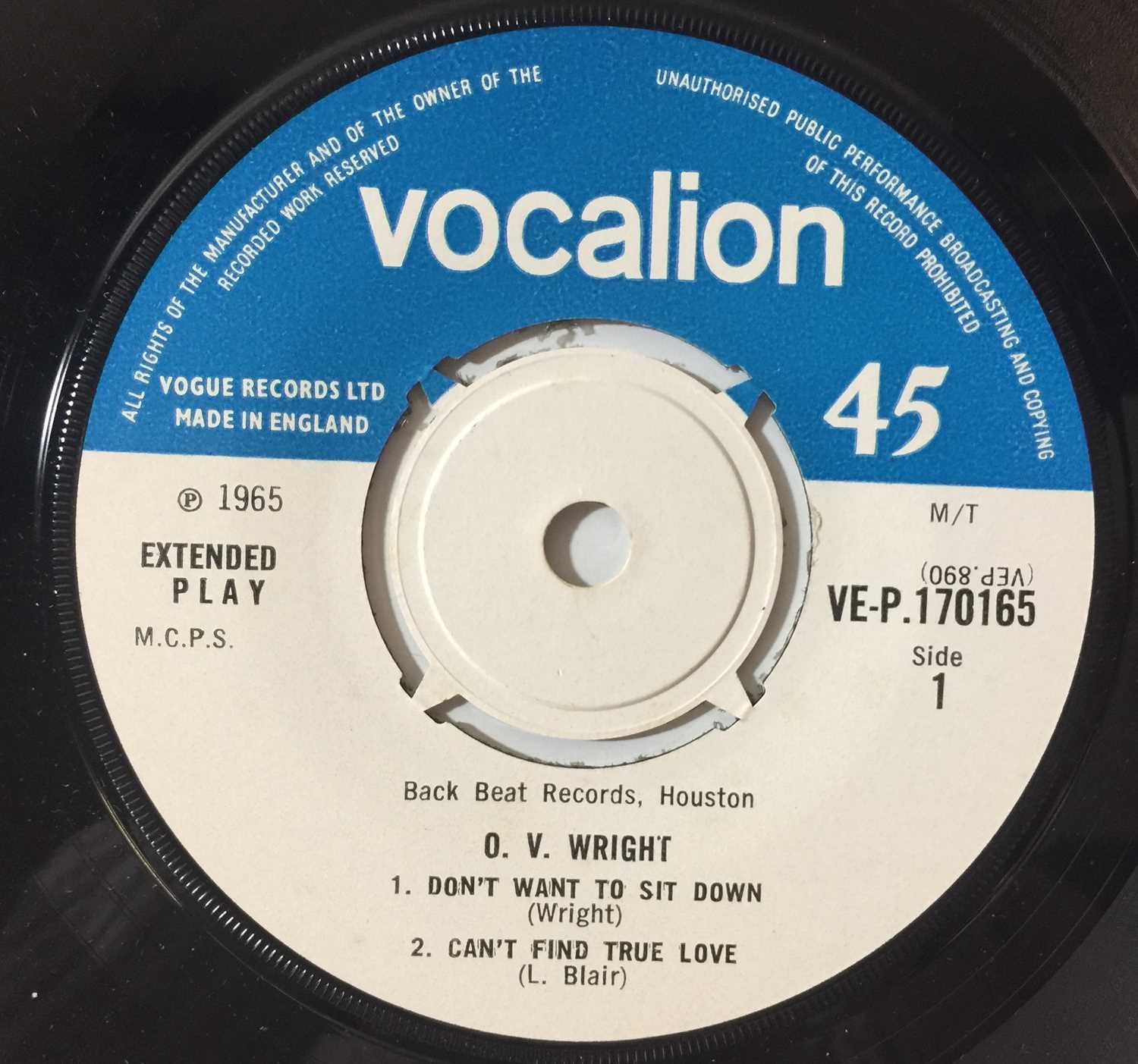 OV Wright - Can't Find True Love (UK 7" - VE-P 170165) - Image 3 of 4