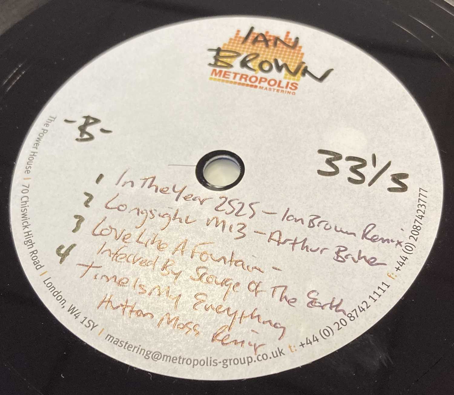 IAN BROWN - 'COLLECTED' ACETATE LP (FICTION 2012 RELEASE) - Image 3 of 3