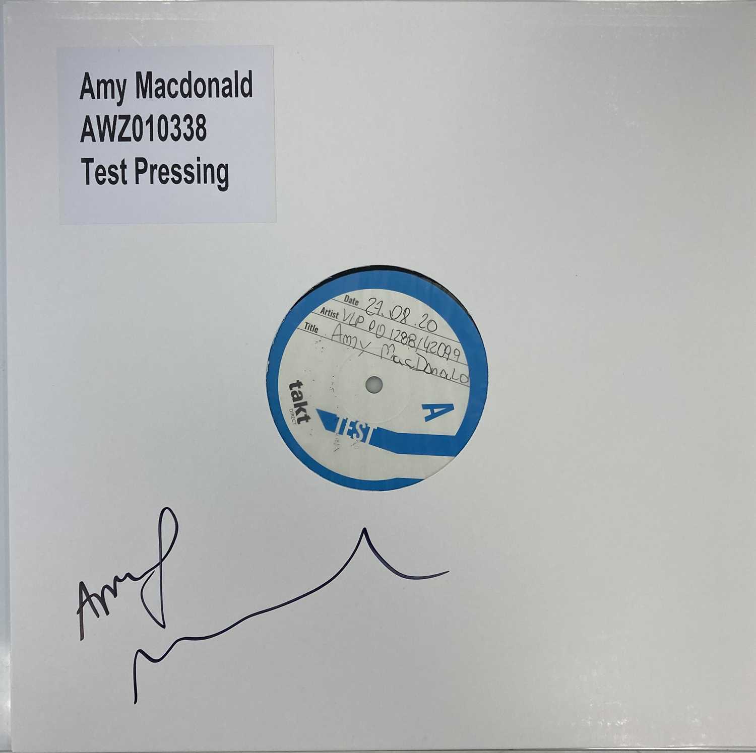 AMY MACDONALD - THE HUMAN DEMANDS LP (SIGNED 2020 WHITE LABEL TEST PRESSING)