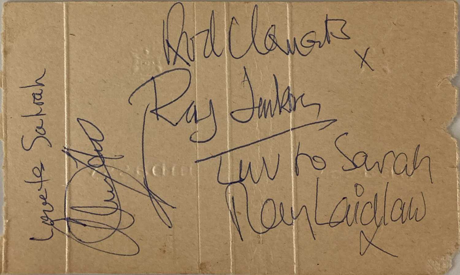 1970S AUTOGRAPHS - RAPLH MCTELL / PATTO / ENO ETC. - Image 4 of 13