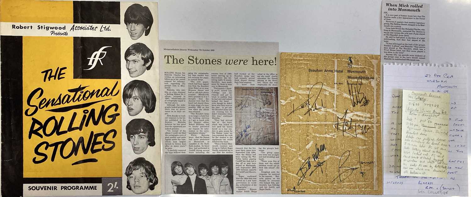 ROLLING STONES CONCERT PROGRAMME AND SIGNED PAGE.