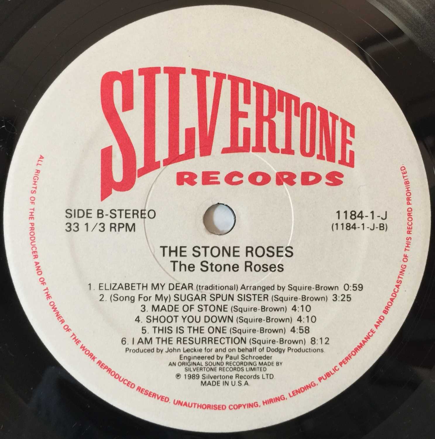 THE STONE ROSES - THE STONE ROSES LP (COMPLETE OG US COPY WITH PRESS RELEASE - SILVERTONE 1184-1-J) - Image 5 of 6