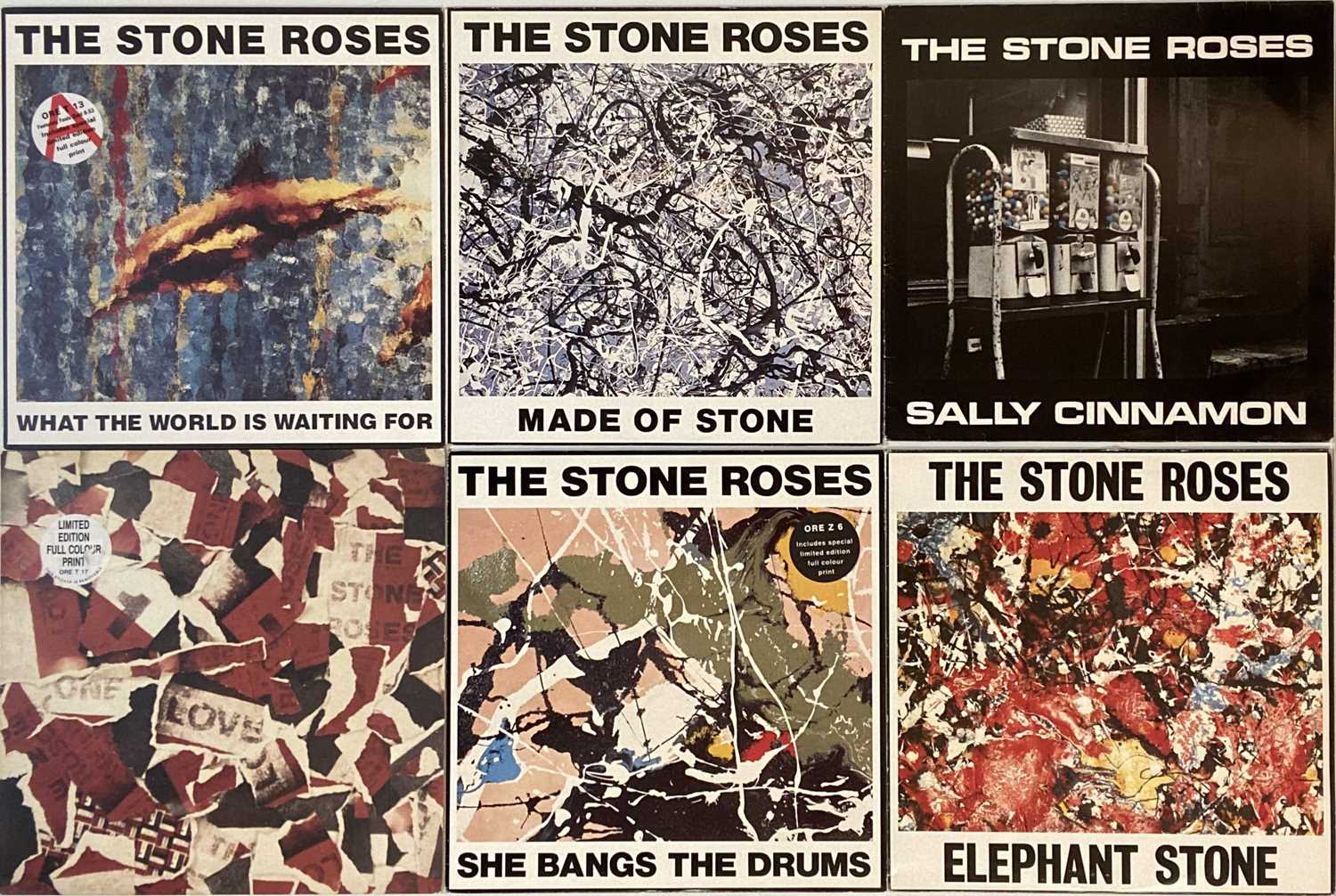 THE STONE ROSES - 12" SINGLES (ORIGINAL/EARLY UK COPIES WITH PRINTS INCLUDED)