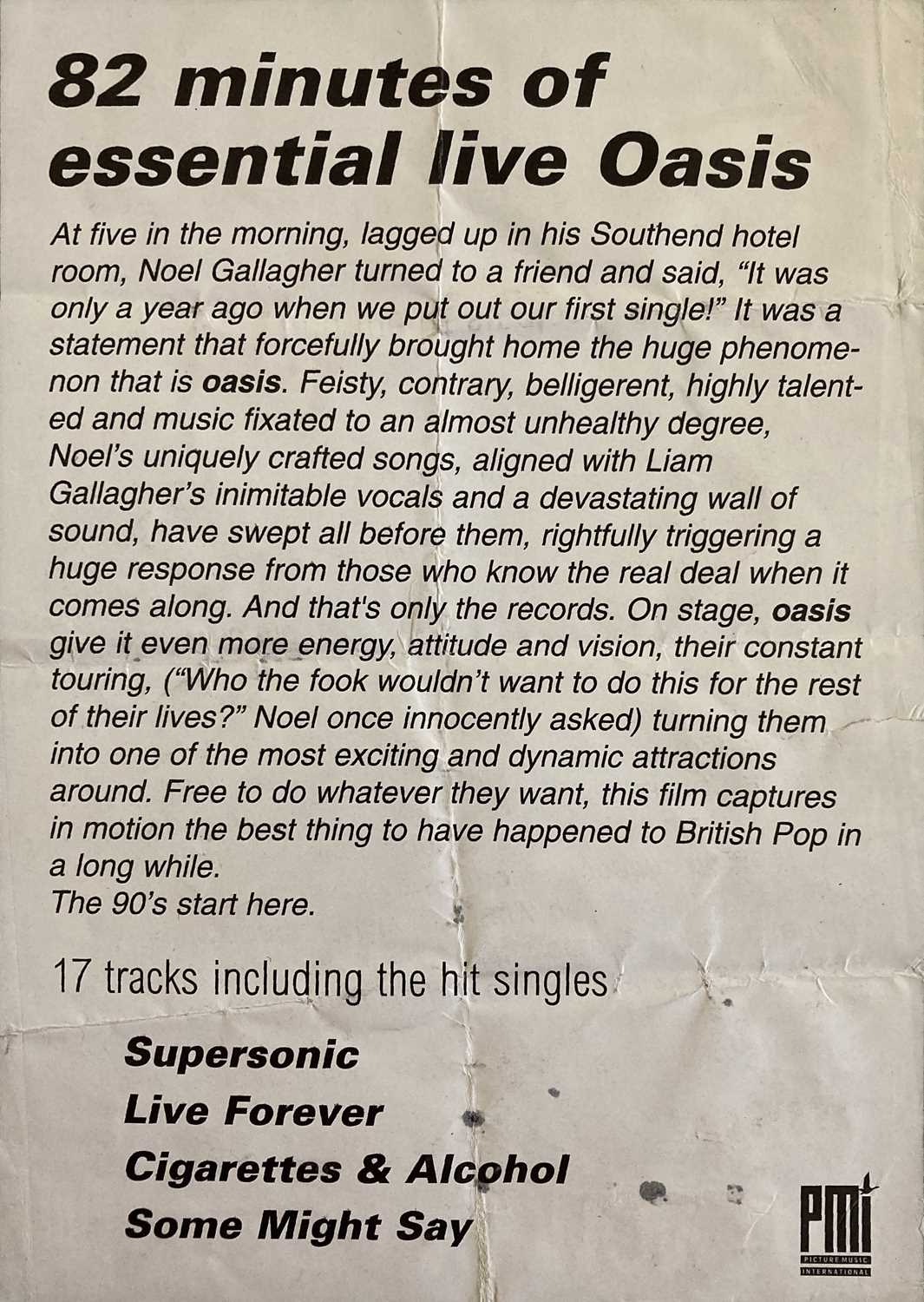 OASIS SIGNED FLYER - FIRST LINEUP. - Image 2 of 2