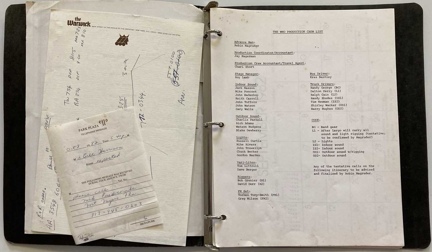 THE WHO - TOUR ITINERARIES AND PHOTOGRAPHS. - Image 3 of 3