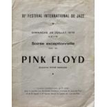 PINK FLOYD 1970 JUAN-LES-PINS PROGRAMME.