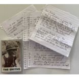 THE SMITHS FULLY SIGNED MEAT IS MURDER CASSETTE INLAY CARD.
