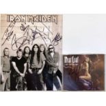 IRON MAIDEN SIGNED PHOTO AND MEAT LOAF SIGNED CD.