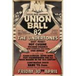 THE UNDERTONES 1982 UNION BALL POSTER.