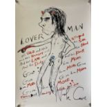 NICK CAVE SIGNED LOVERMAN POSTER PRINT.