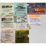 COLDPLAY SIGNED TICKETS / STARSAILOR SIGNED ITEMS.