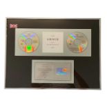 NEW ORDER SUBSTANCE BRIT CERTIFIED BPI PLATINUM DISC AWARD