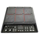 ROLAND SPD-SX ELECTRONIC DRUM SAMPLING PAD & BOX OF PATCH LEADS, JACK PLUGS & BEHRINGER ULTRA DI BOX