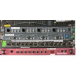 NEW ORDER AUDIO EQUIPMENT IN RACK WITH FLIGHT CASE