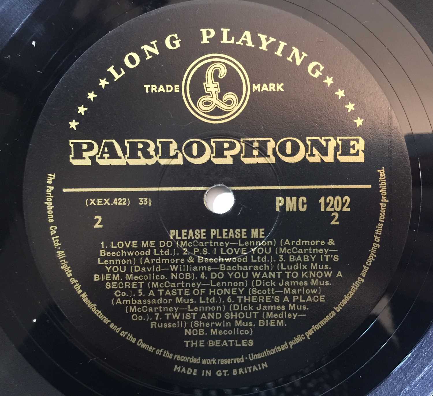THE BEATLES - PLEASE PLEASE ME (MONO 'BLACK AND GOLD' ORIGINAL PMC 1202 - SOLID EXAMPLE) - Image 5 of 5