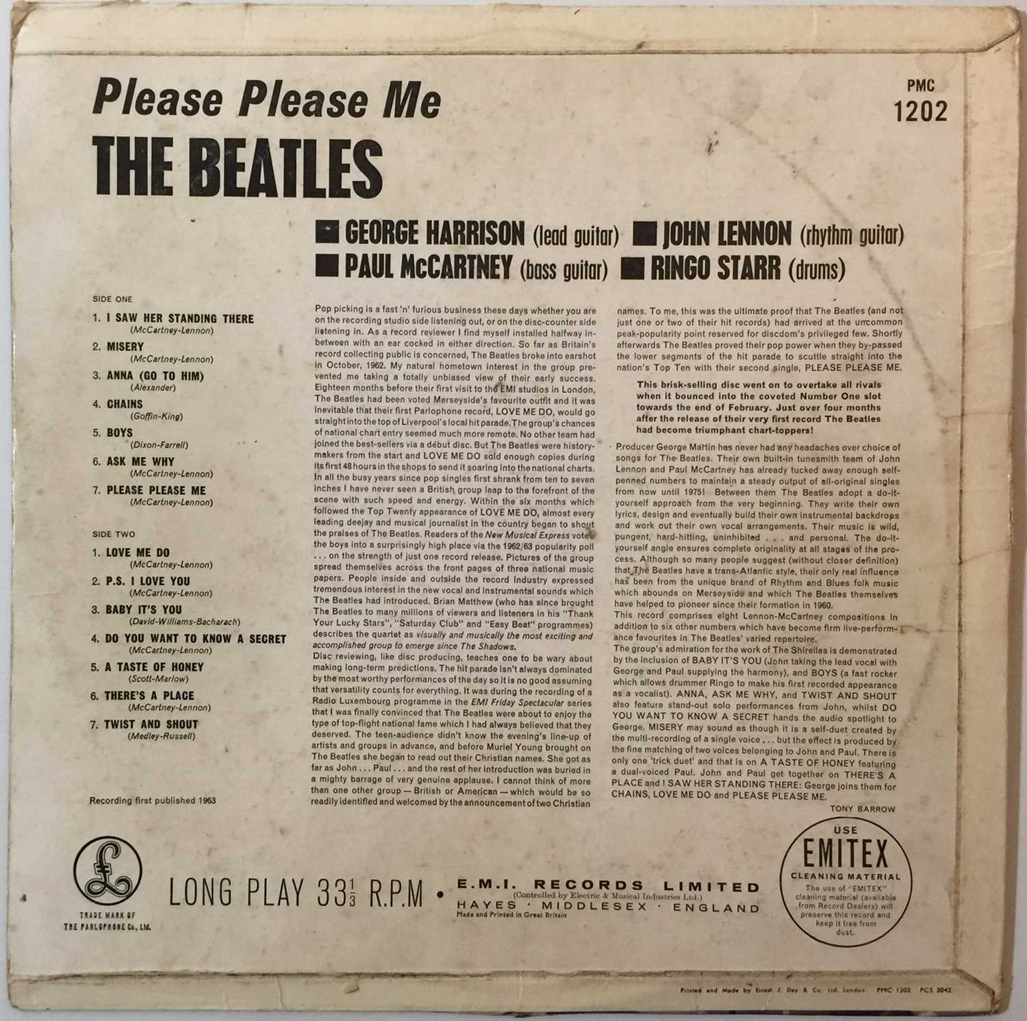 THE BEATLES - PLEASE PLEASE ME (MONO 'BLACK AND GOLD' ORIGINAL PMC 1202 - SOLID EXAMPLE) - Image 3 of 5