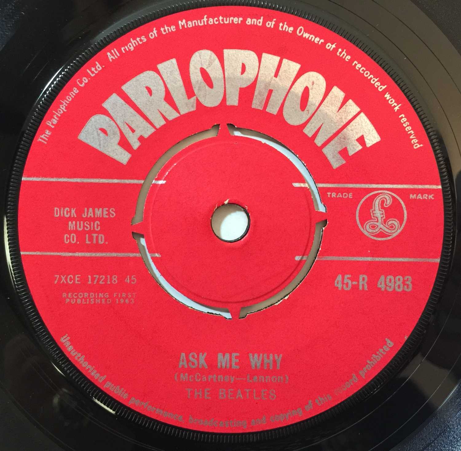 THE BEATLES - PLEASE PLEASE ME 7" (ORIGINAL UK 'RED PARLOPHONE' COPY - 45-R 4949) - Image 2 of 3