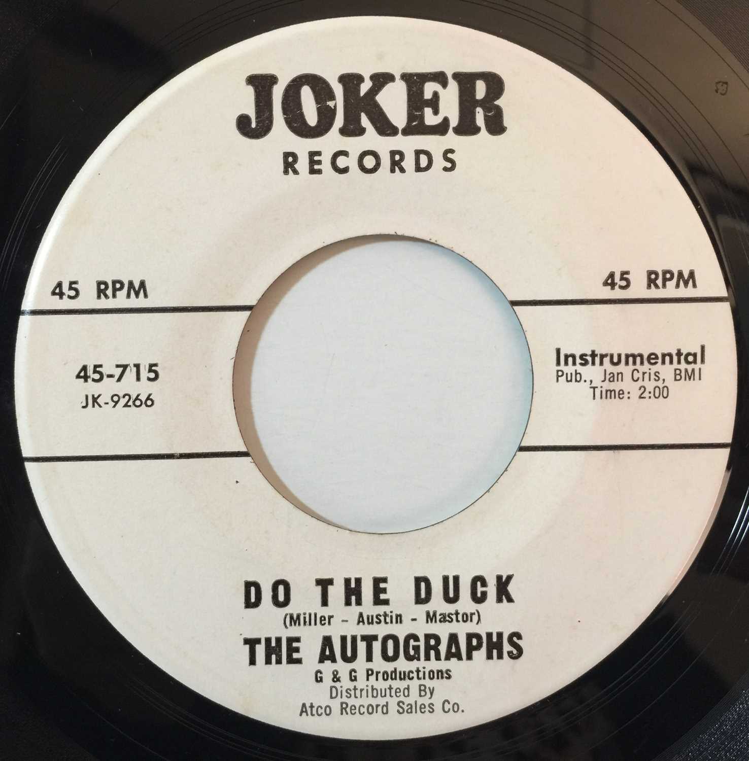 THE AUTOGRAPHS - DO THE DUCK 7" (ORIGINAL US PROMO - JOKER RECORDS 715) - Image 3 of 3