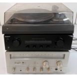 DUAL TURNTABLE, PIONEER RECEIVER & SONY AMPLIFIER