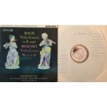 GIOCONDA DE VITO - BACH/MOZART VIOLIN CONCERTOS LP (ORIGINAL UK STEREO EDITION - HMV ASD429)