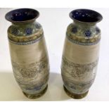 TWO DOULTON LAMBETH VASES.