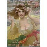 ART NOUVEAU POSTER DESIGN - BUSCUITS LEFEVRE UTILE FRANCE.