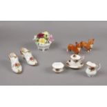 A group of ceramic's, Two Beswick Corgi dog figure's, Royal Doulton floral posy, Royal Albert Old