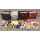 Four carry cases of pop, country and easy listening LP records.