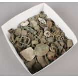 A box of metal detector findings.