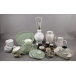 A collection of miscellaneous crockery to include, a Denby table lamp, a selection of Poole