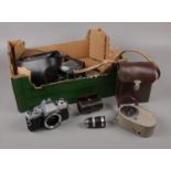 G.B. Bell & Howell model no. 605 double run eight cine camera with case, to include Minolta X-300
