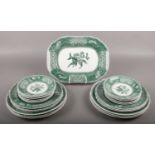 A collection of Spode dinnerwares, in the Green Camilla design, approximately 25 pieces.