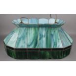 A glass lead glazed snooker table light shade.