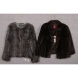 Five Faux Fur Jackets/Coats, Warehouse (tag on), Monsoon (tag on), Betty Jackson (tag on)