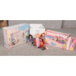 Three boxes of mainly Mattel Barbie Toys, Pool Party Boat (boxed), Swan Lake Enchanted Castle (