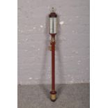 A modern mahogany marine stick barometer by Dove Bazeley of Cheltenham, length 92cm. Appears good