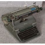 An Olympia typewriter.