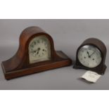 Two mantel clocks, comprising of an Enfield eight day striking clock in bakelite together with a