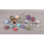 A collection of mostly glass paperweights comprising of, A Caithness (Scotland) "Moon crystal"