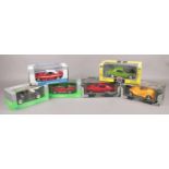 Six boxed diecast model cars, 1:24 scale, to include Maista, Motor Max, Welly Nex and New Ray.
