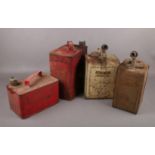 Automobilia - A selection of four metal fuel cans, comprising of two Esso Blue Paraffin cans, a SM &